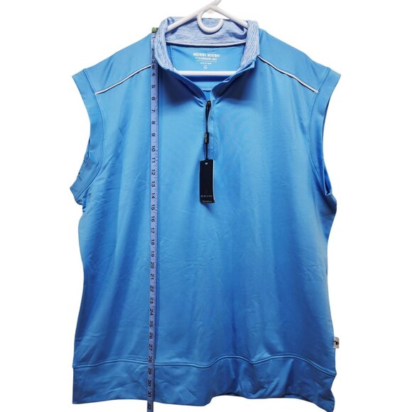 Michel Rouen Mens Size XL Light Blue Performance Vest Zip Neck Activewear - Picture 3 of 7